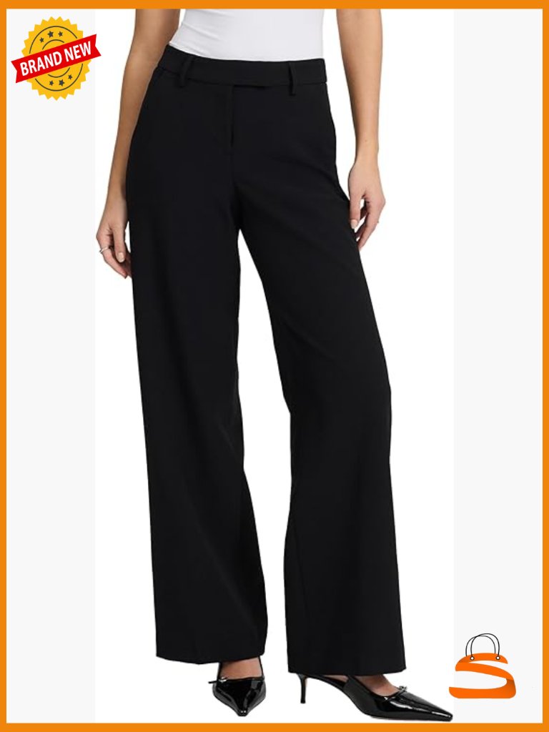 Women's Editor Pants Mid Rise Relaxed Straight Trouser With Stretch